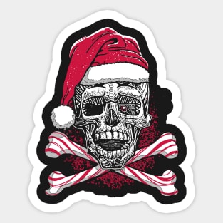 Xmas Candy Cane Skull Candy Cane Sticker